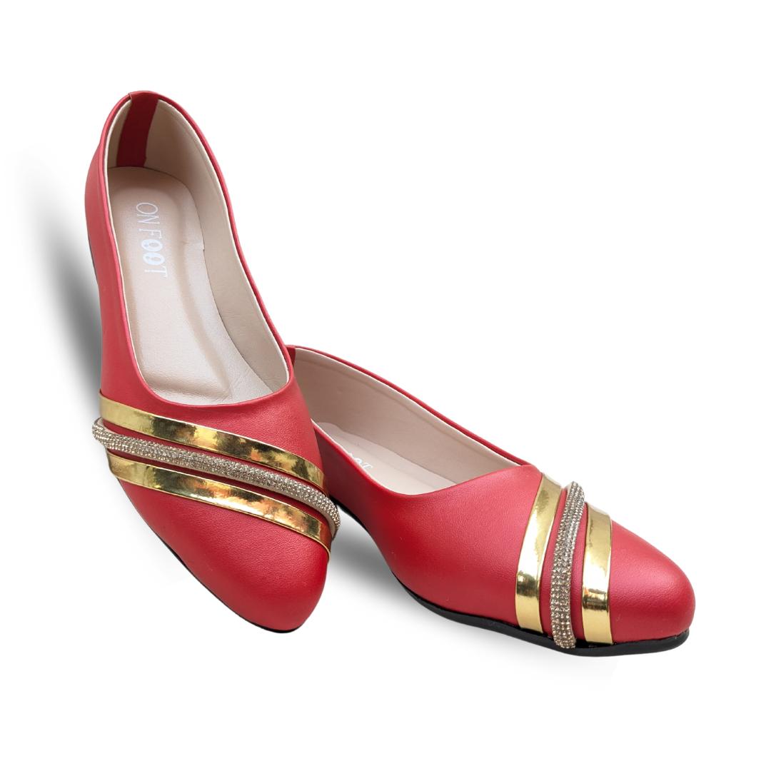 Arone Red Rexine Pumps For Women's