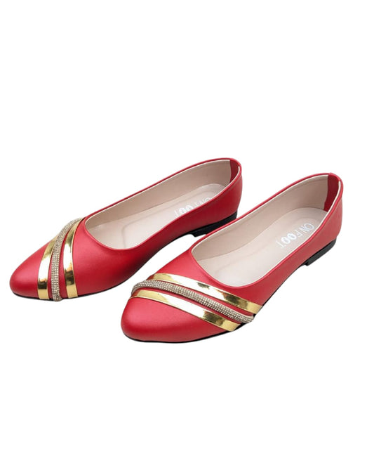 Arone Red Rexine Pumps For Women's