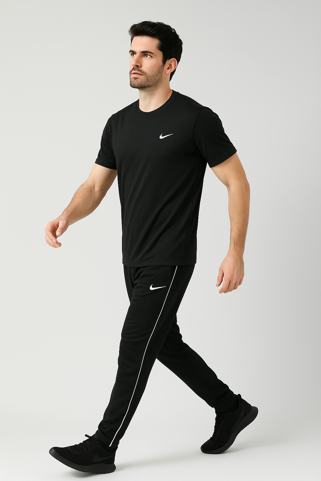 Nike Black Half Sleeve Tracksuit - Summer