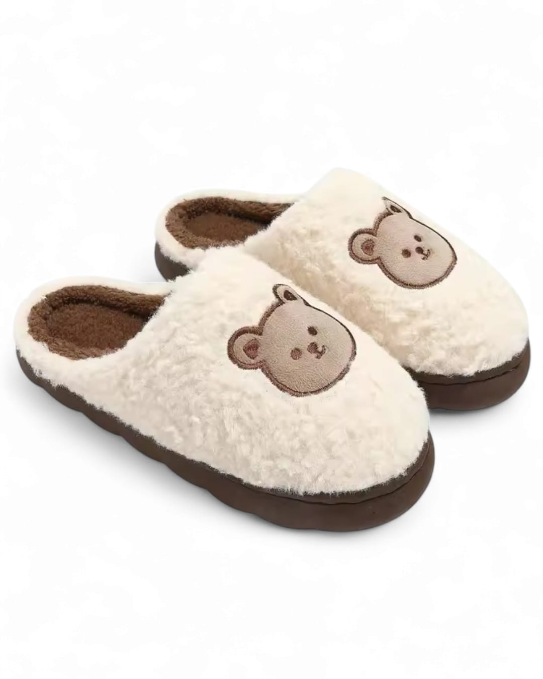 Arone Fuzzy Fluffy Plush Cute Bear Slippers